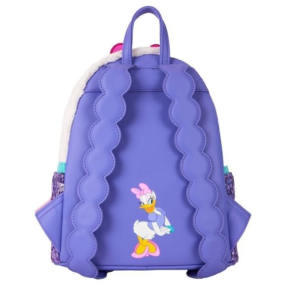 Loungefly Disney Daisy Duck Plush Sequin Mini Backpack - Picture 5 of 7